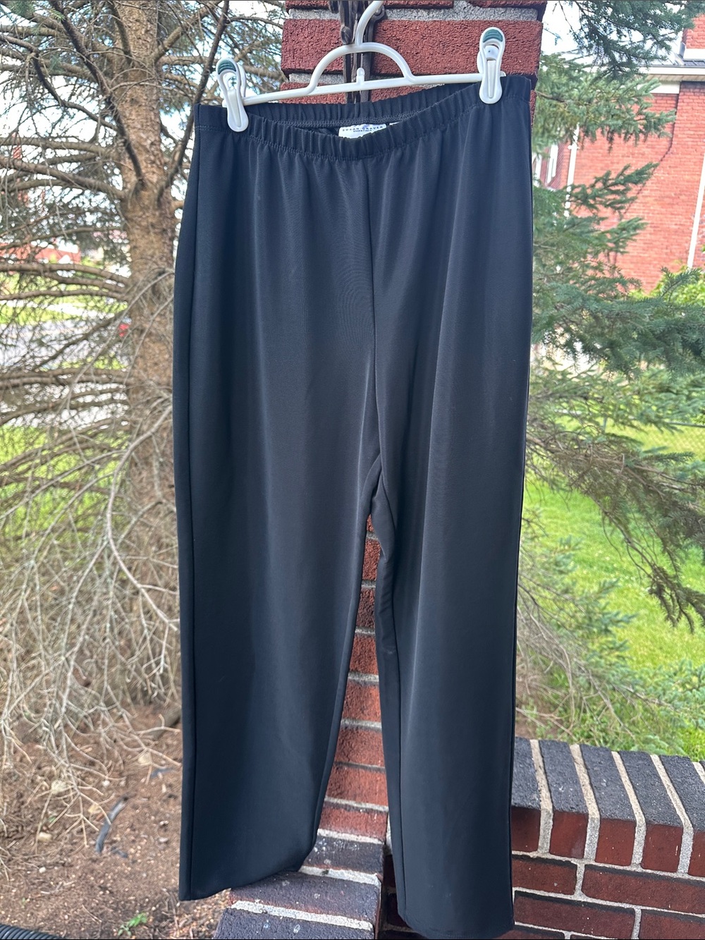 Susan Graver Black Elastic-Waist Pull-On Pants